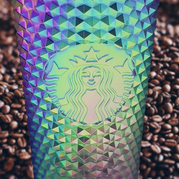 NWT Starbucks Studded Oil Slick Cold Cup Key Chain Tumbler Key Fob Colorful New - Picture 8 of 8